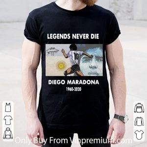 Great RIP Legends Never Die Diego Maradona 1960-2020 Signature shirt 4