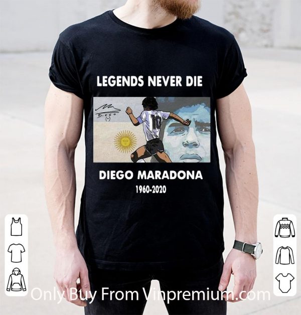 Great RIP Legends Never Die Diego Maradona 1960-2020 Signature shirt 2
