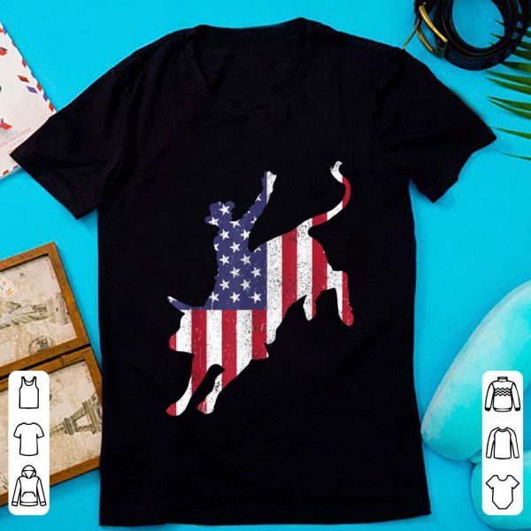 Top Rodeo Bull Riding American Flag shirt 1