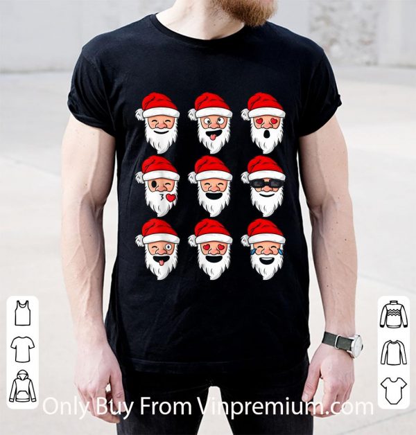 Awesome Christmas Santa Emojis Emoticons shirt 2