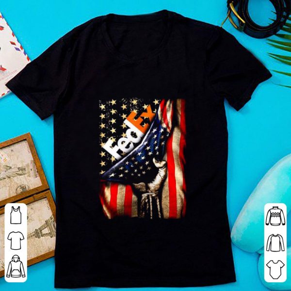 Pretty Logo Fedex American Flag Hand 4th Of July Independence Day shirt 1