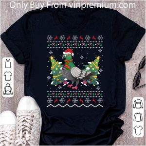 Nice Santa Hat Pigeon Bird Xmas Ugly Christmas shirt 4