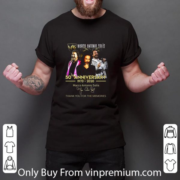 Great Marco Antonio Solís 50th Anniversary 1970-2020 Signed Thank You For The Memories shirt 3