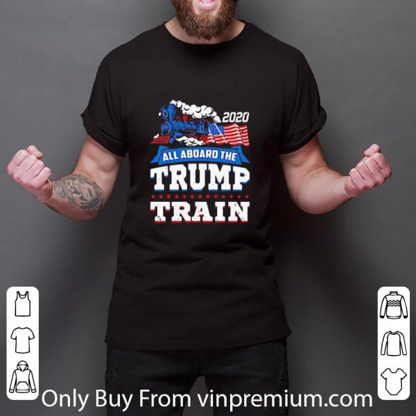 Official All Aboard The Trump Train American Flag 2020 shirt 3