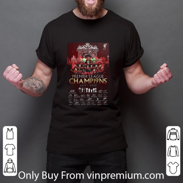 Pretty Liverpool Football Club Premier League Champions 2019 2020 Signatures shirt 3