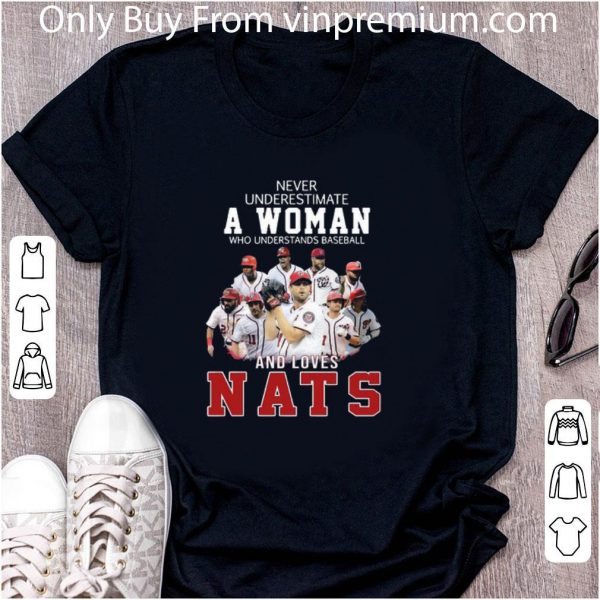 Awesome Never Underestimate An Old Woman Who Understands Baseball Nats shirt 2
