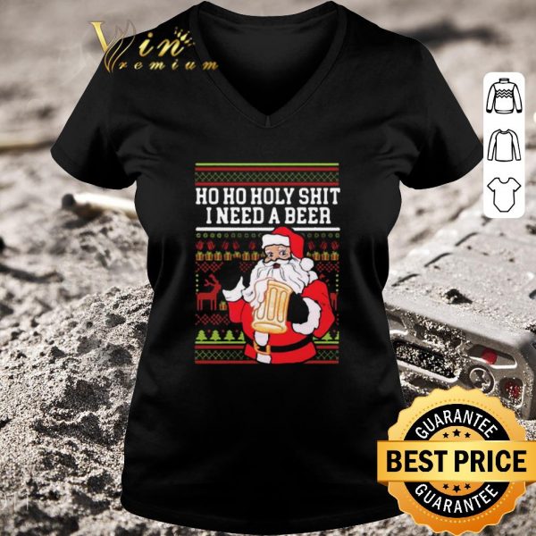 Official Ho Ho Holy Shit I Need A Beer Santa Christmas shirt 3