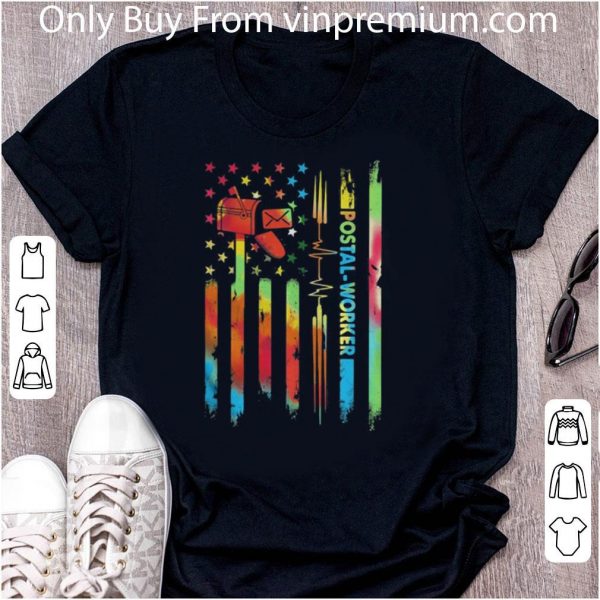 Awesome Postal Worker Hippie American Flag Independence Day shirt 2