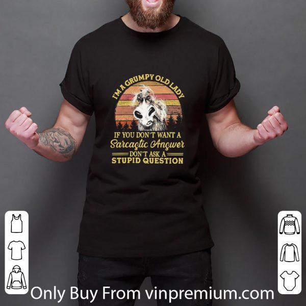 Premium Vintage I’m A Grumpy Old Lady If You Don't Want A Sarcastic Answer shirt 3