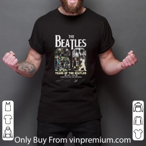 Awesome The Beatles 60 Years Of Operation 1960-2010 Signatures shirt 5