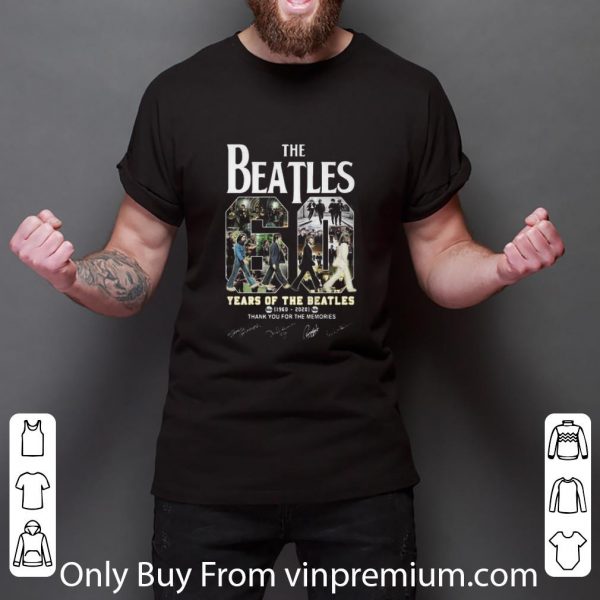 Awesome The Beatles 60 Years Of Operation 1960-2010 Signatures shirt 3