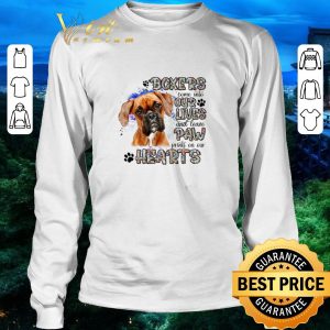 Funny Boxers come into our lives and leave paw prints on our hearts shirt 5