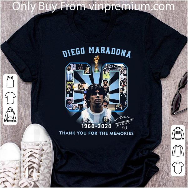 Official Diego Maradona 60 Years 1960 2020 Thank You For The Memories shirt 2