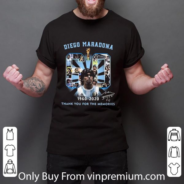 Official Diego Maradona 60 Years 1960 2020 Thank You For The Memories shirt 3