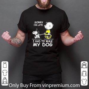 Top Snoopy And Charlie Brown Sorry I’m Late I Had To Walk My Dog shirt 5