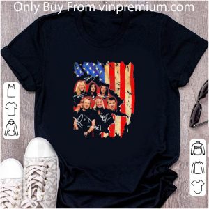 Hot Iron Maiden Band Members Signature American Flag shirt 4