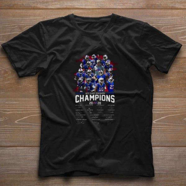 Hot AFC East Division Champions 2020 Buffalo Bills Signatures shirt 1