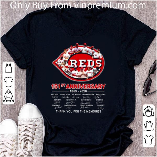 Great Cincinnati Reds 151st Anniversary 1869 2020 Thank You For The Memories Signatures shirt 2