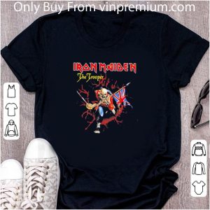 Pretty Iron Maiden Band The Trooper Eddie Holding British Flag shirt 4