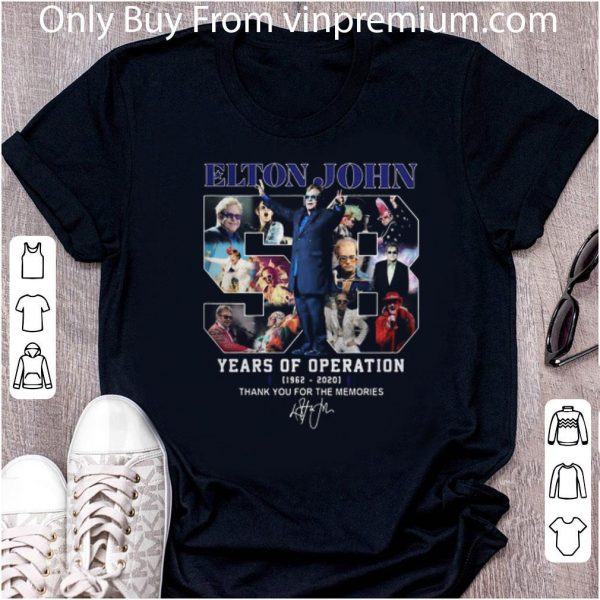 Top Elton John 58 Years Of Operation 1962-2020 Signature shirt 2
