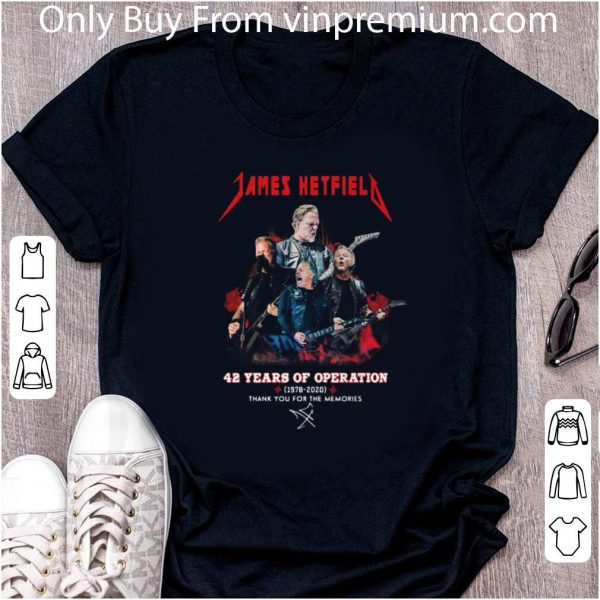 Hot James Hetfield 42 Years Of 1978-2020 Signature shirt 2