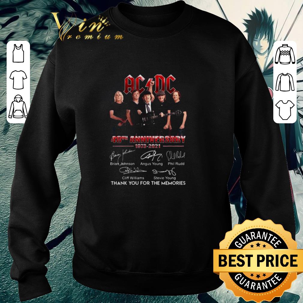 Hot ACDC band member 48th Anniversary 1973-2021 Signatures shirt