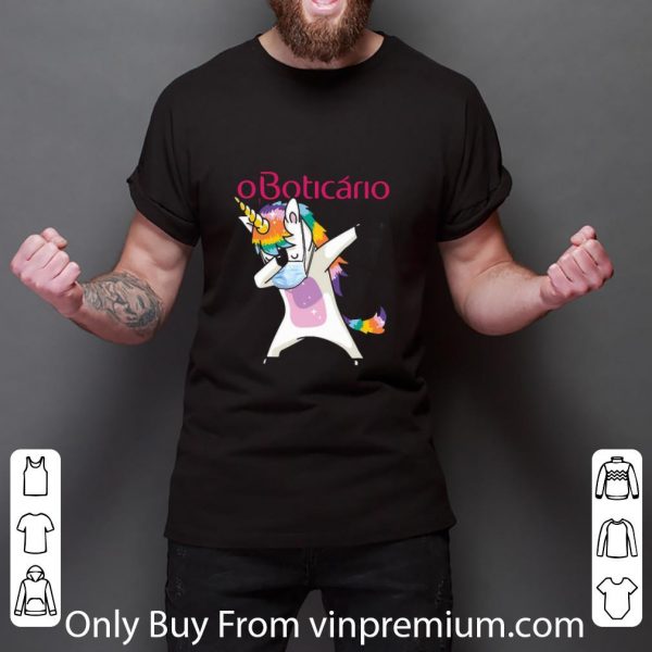 Nice Dabbing Unicorn Mask Oboticario Logo Coronavirus shirt 3