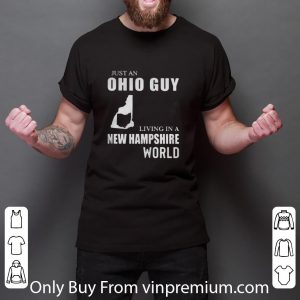 Pretty Just An Ohio Guy Living In A New Hampshire World Map shirt 5