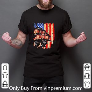 Hot Iron Maiden Band Members Signature American Flag shirt 5