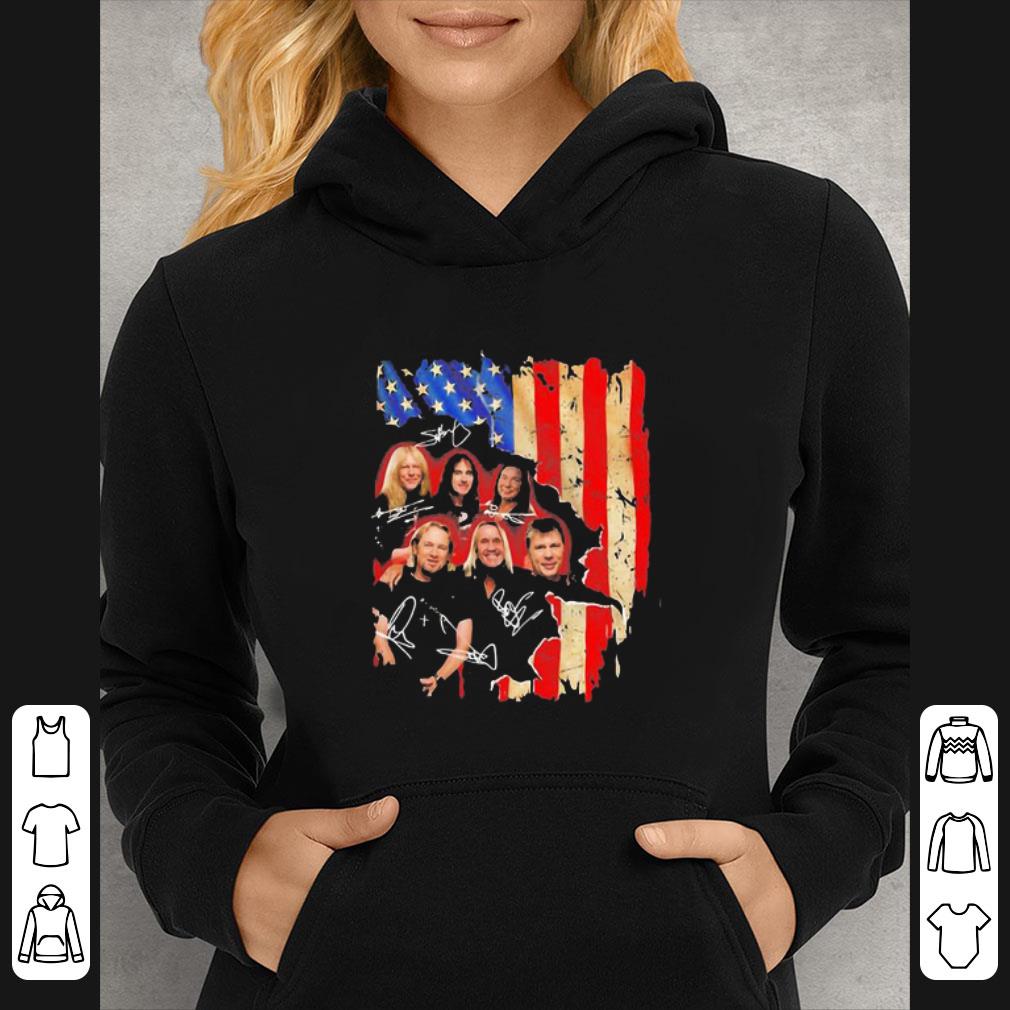 Hot Iron Maiden Band Members Signature American Flag shirt
