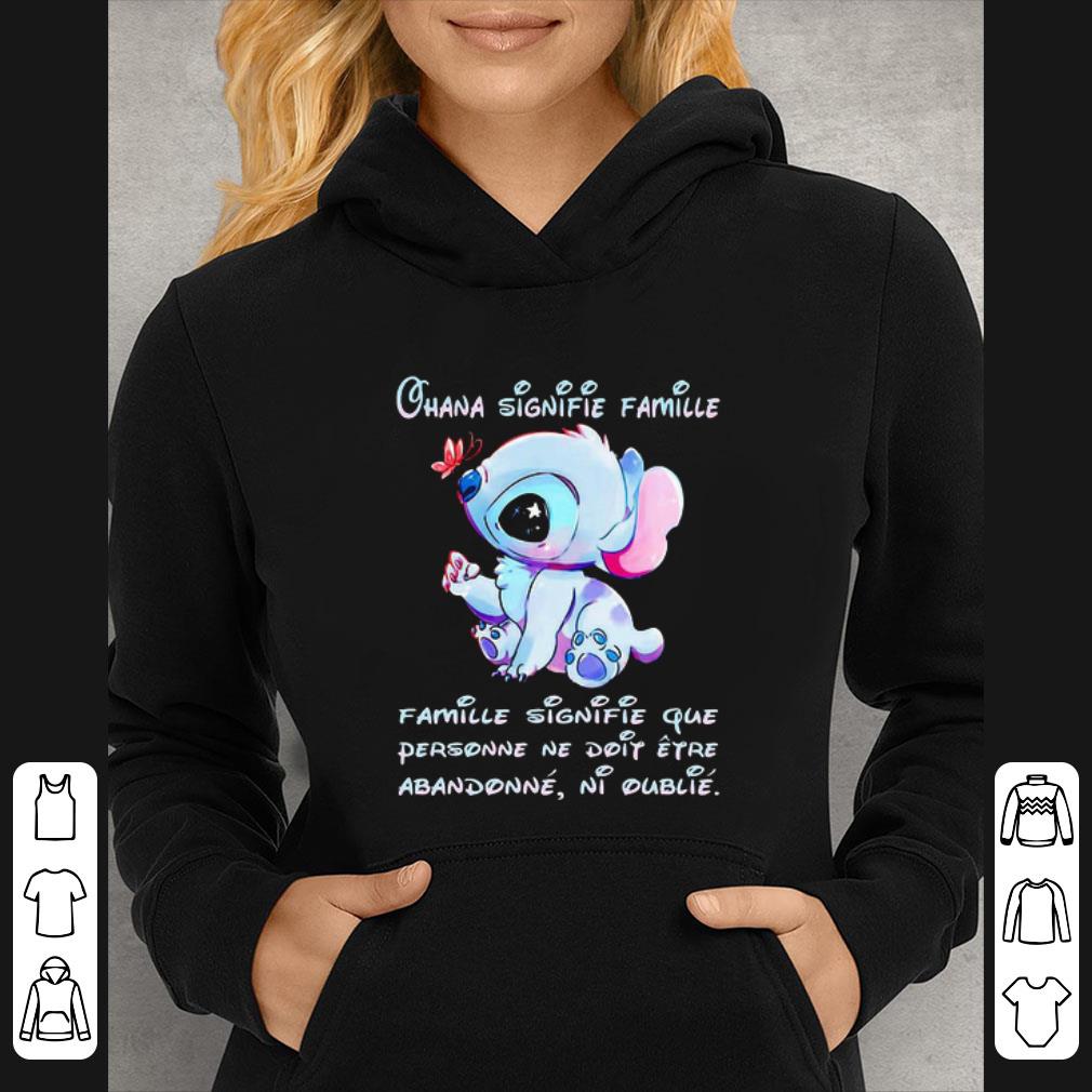 Hot Stitch And Butterfly Ohana Signifie Famille Que Personne shirt