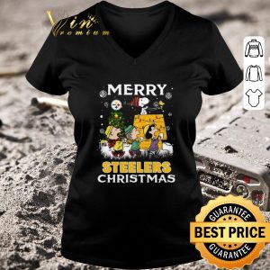 Funny The Peanuts Pittsburgh Steelers Merry Christmas Tree Sweater shirt 5