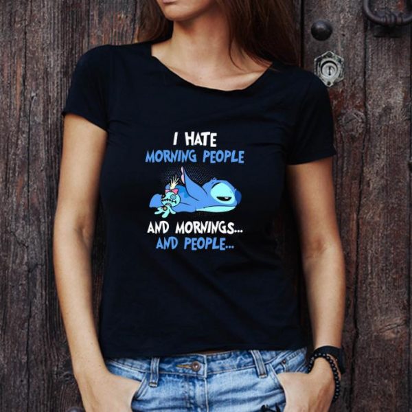 Pretty Stitch Sleeping I Hate Morning People And Mornings And People shirt 1