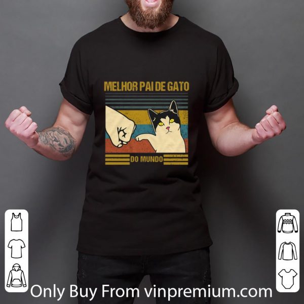 Premium Melhor Paide gato do mundo vintage shirt 3