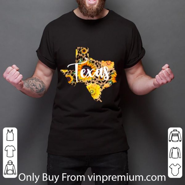Official Texas Sunflower Wildflower State Map shirt 3