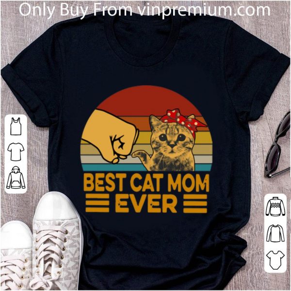 Nice Vintage Best Cat Mom Ever shirt 2