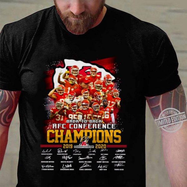 Official Team Kansas City Chiefs Back To Back AFC Champions 2019-2020 Signed shirt 3