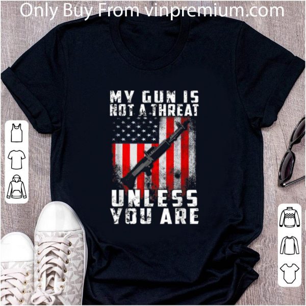 Top My Gun Is Not A Threat Unless You Are Funny 2nd Amendment shirt 2