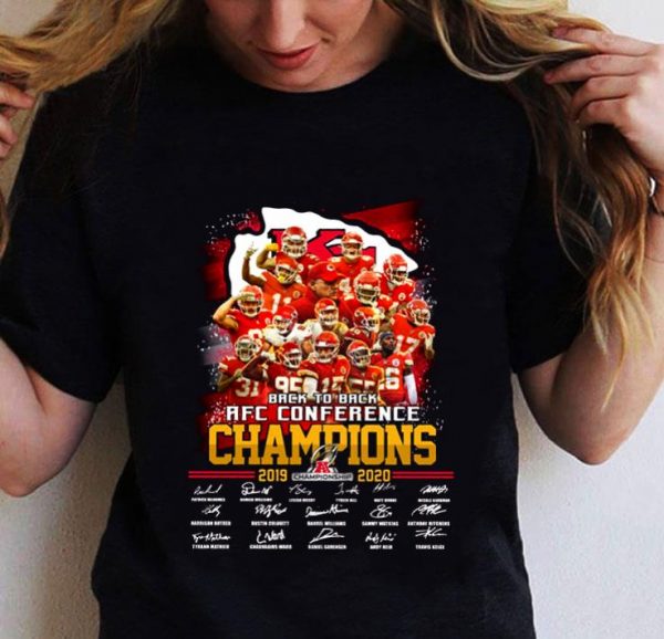 Official Team Kansas City Chiefs Back To Back AFC Champions 2019-2020 Signed shirt 2