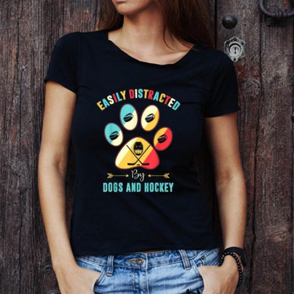 Original Easily Distracted By Dogs And Hockey shirt 1