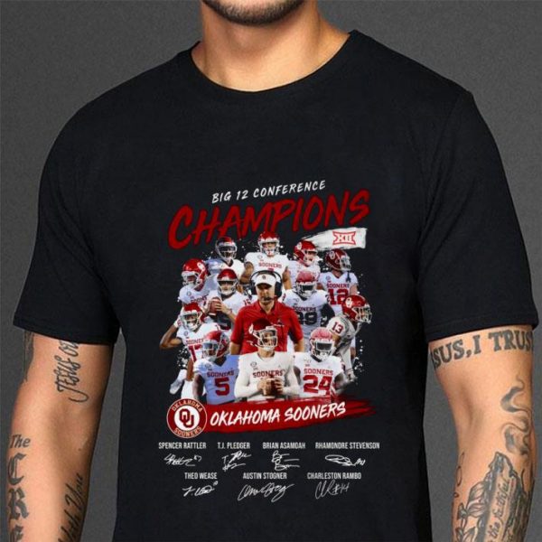 Funny Big 12 Conference Champions Oklahoma Sooners Signatures shirt 3