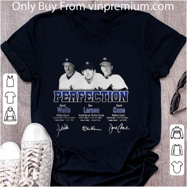 Hot Perfection David Wells Don Larsen David Cone Signatures shirt 2