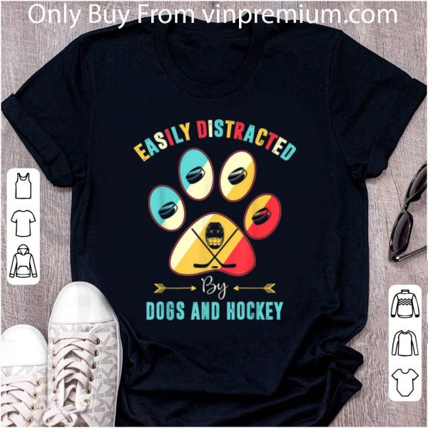 Original Easily Distracted By Dogs And Hockey shirt 2