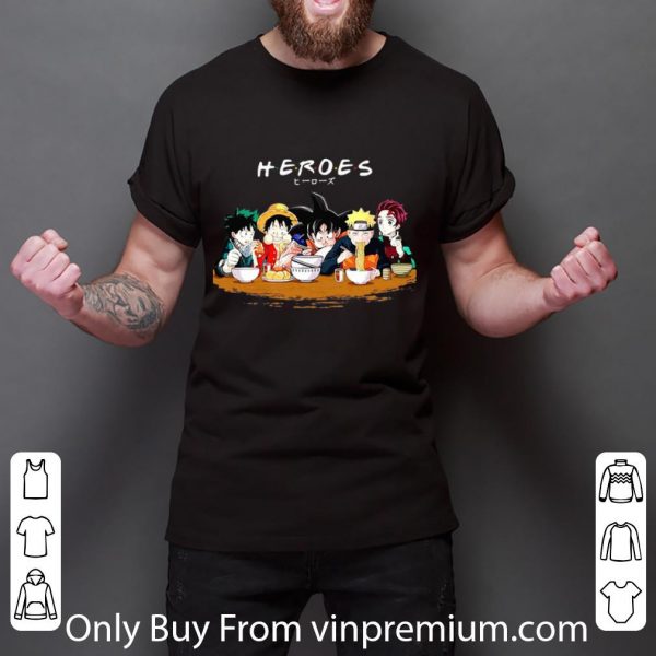 Original Heroes Anime Characters Eating Ramen shirt 3