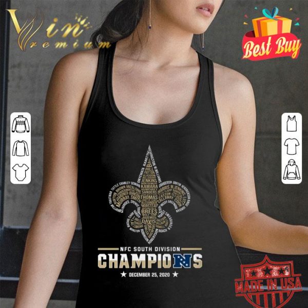 Hot Names New Orleans Saints NFC South Division Champions December 2020 shirt 3