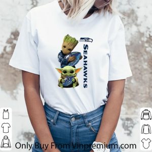 Hot Baby Groot And Baby Yoda Hug Seattle Seahawks Star Wars shirt 5