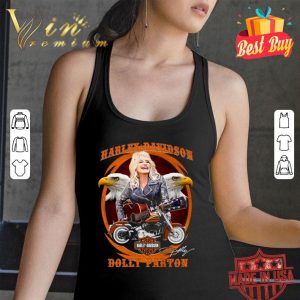 Funny Dolly Parton Signature Harley Davidson shirt 6