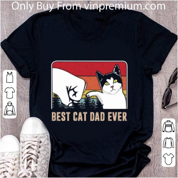 Great Best cat dad ever sunset vintage shirt 2