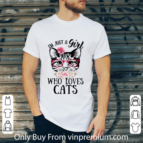 Nice I’m Just A Girl Who Loves Cats Floral shirt 2