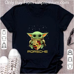 Nice Star Wars Baby Yoda hug Porsche AG logo shirt 4